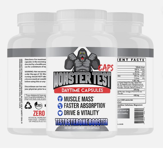 2 pack Monster Test Capsule Male Drive Men's Capsule Pills 120ct, 2pk (Ship from US)
