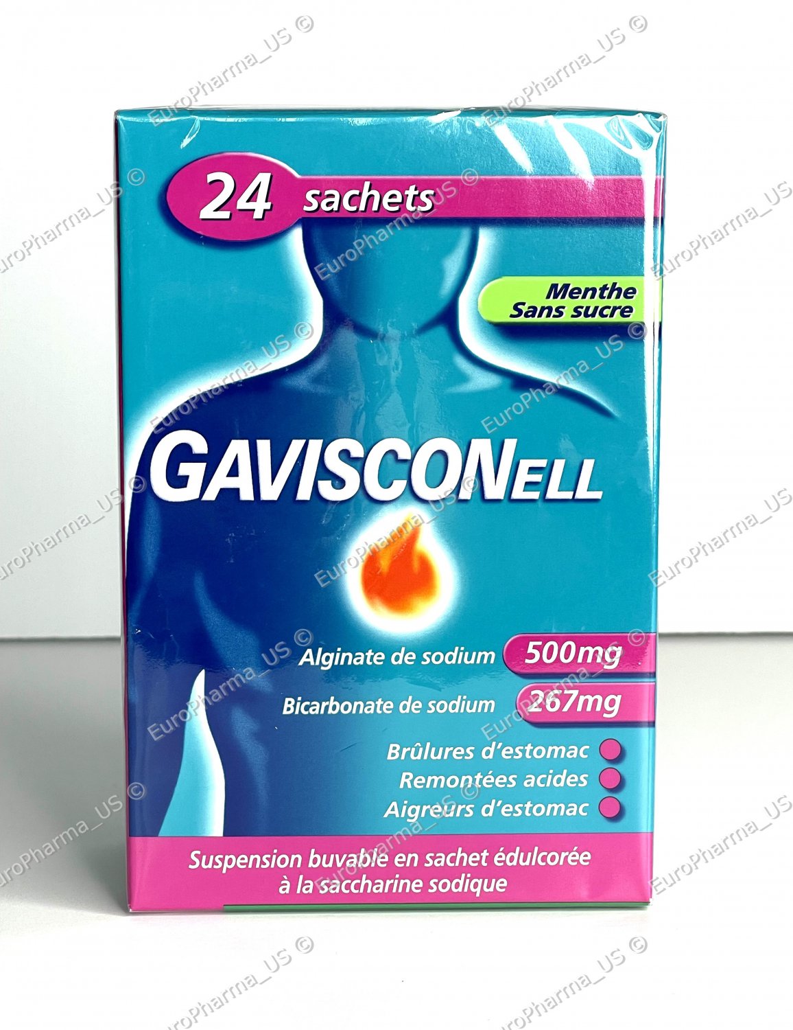 Gaviscon ELL Liquid Mint Flavor Sugar Free 24 Sachets of 10 ml Travel