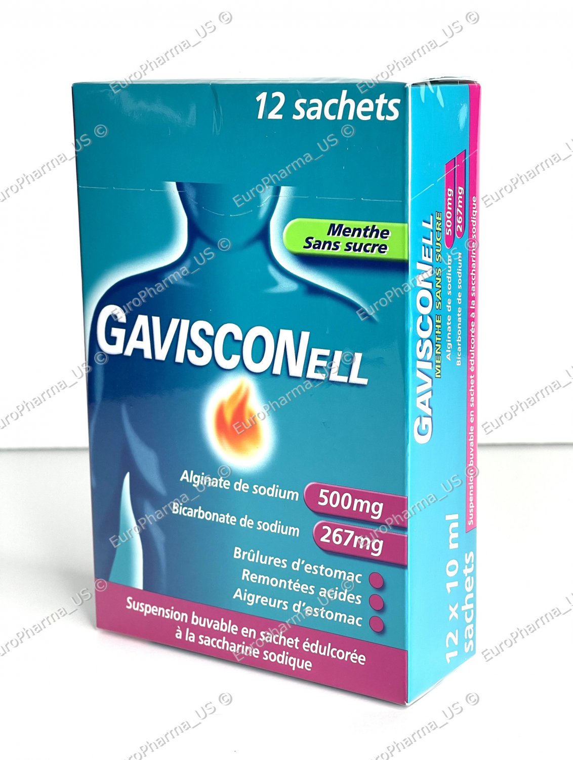 Gaviscon ELL Liquid Mint Flavour Sugar Free 12 Sachets of 10 ml Travel