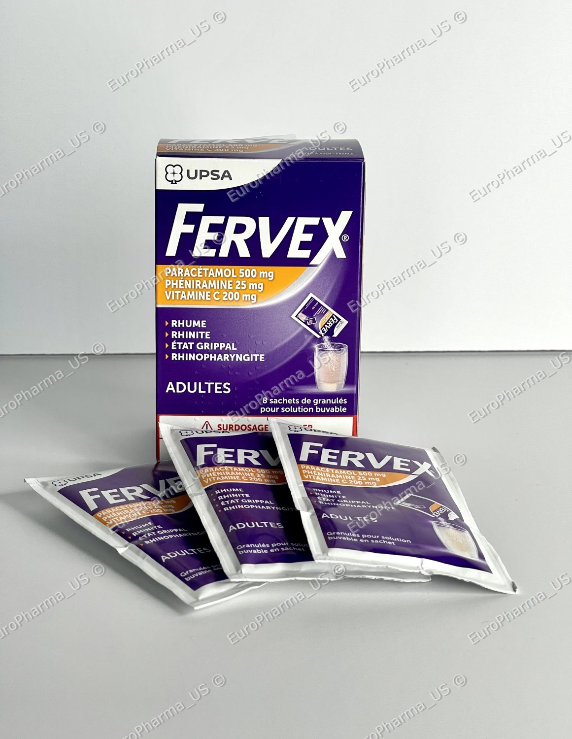 Fervex adults 8 sachets - UPSA Original from France