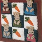 PDF FILE  BUNNY WALL HANGING & GAME VINTAGE  80's CROCHET PATTERN INSTRUCTIONS