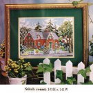 PDF FILE  the red brick house in the corner VINTAGE CROSS STITCH PATTERN