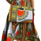 Dashiki Multi Color Maxi Skirt & Bag, Mask and Head Wrap Dashiki Multi Color Maxi Skirt & Bag, Mask and Head Wrap