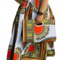 Dashiki Multi Color Maxi Skirt & Bag,  Mask and Head Wrap
