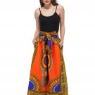 Orange Dashiki Long Two Panel Skirt & Head Wrap Orange Dashiki Long Two Panel Skirt & Head Wrap