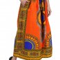 Orange Dashiki Long Two Panel Skirt & Head Wrap