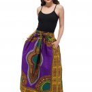Purple Dashiki Long Two Panel Skirt with head wrap Purple Dashiki Long Two Panel Skirt with head wrap