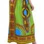 Green Dashiki Long Two Panel Skirt with head wrap