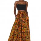Kente Print Long Maxi Skirt With Matching Face Mask & Head Wrap