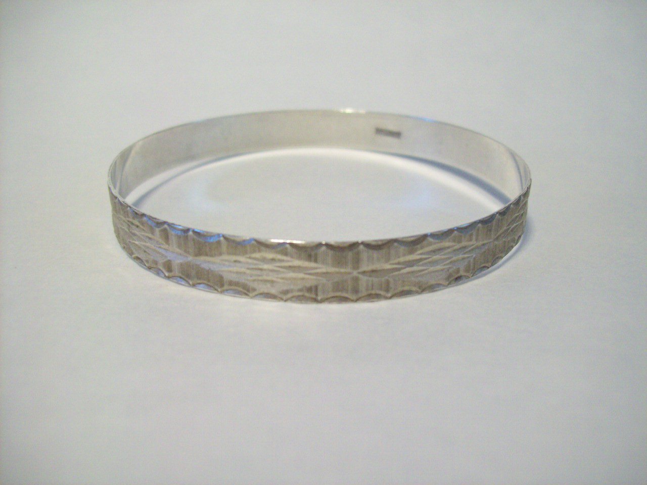 Sterling Silver Diamond Cut Etched WIDE ARGENT Stamped Ethnic Vintage ...