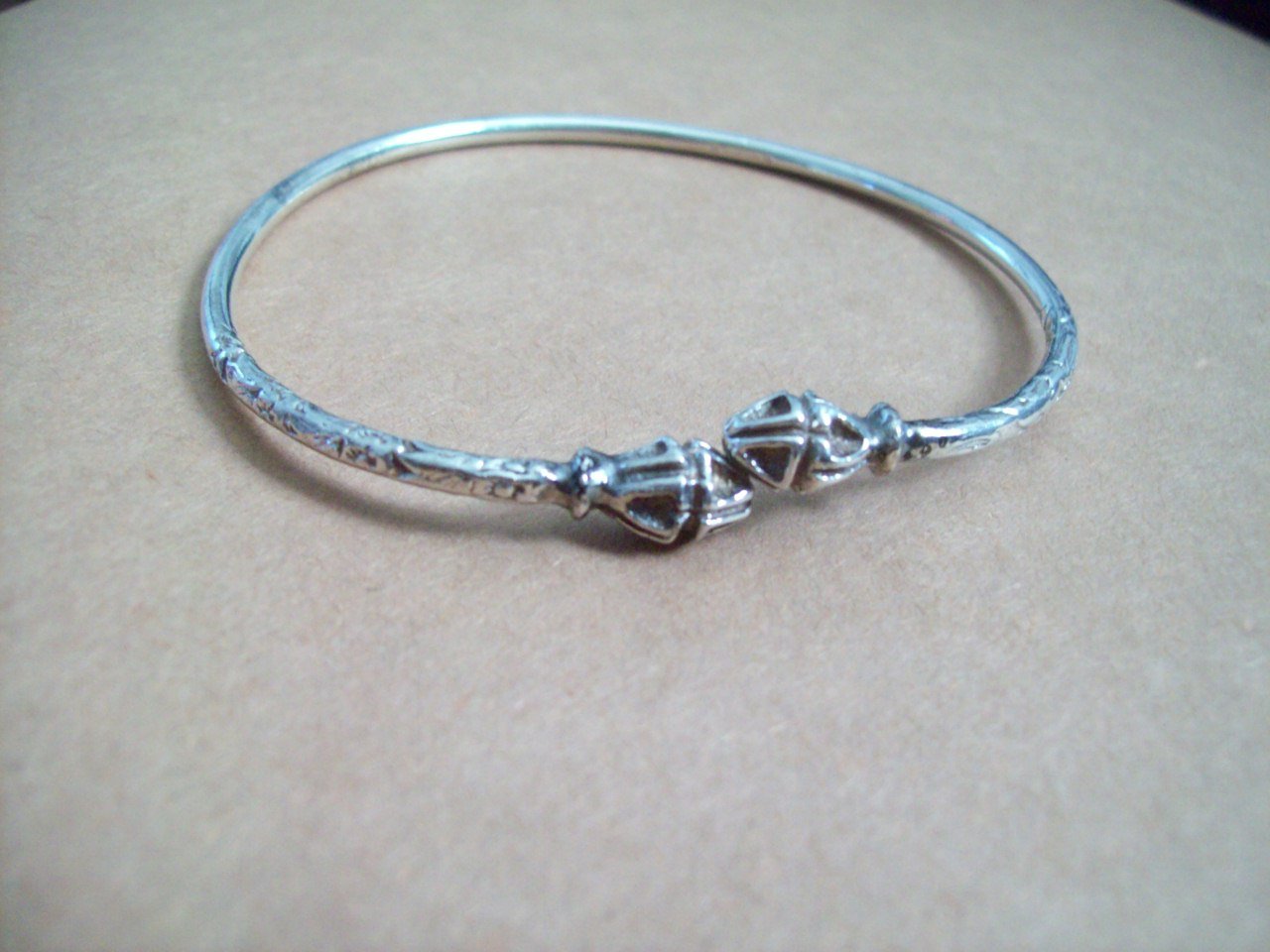 Sterling Silver Jamaican West Indies Style Cuff Wrap Bypass Bangle