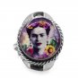 Frida Kahlo Graphic Round Silver Metal Adjustable Ring Boho Art Jewelry Multi
