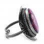 Frida Kahlo Graphic Round Silver Metal Adjustable Ring Boho Art Jewelry Pink