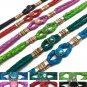 Mini Healing Stone Braided Leather Infinity Bracelet Boho Handmade Accessories