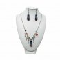 Flip Flop Turtle Sandal Earrings Stone Metal Chain Necklace Tropical Jewelry Set