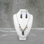 Flip Flop Turtle Sandal Earrings Stone Metal Chain Necklace Tropical Jewelry Set