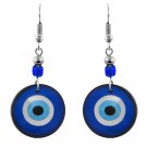 Round Evil Eye Earrings Blue Nazar Accessories Spiritual New Age Amulet Jewelry