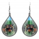 Tiger Thread Teardrop Dangle Earrings Jungle Animal Graphic Wildcat Zoo Jewelry