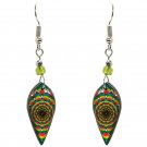 Rainbow Psychedelic Dangle Earrings Trippy Mandala Art Graphic Hippie Jewelry