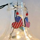 American Flag Heart Earrings USA Independence Day Accessory 4th of July Jewelry