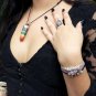 Rainbow Chakra Hexagonal Orgonite Stone Healing Crystal Point Pendant Necklace