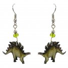 Stegosaurus Earrings Dinosaur Accessory Handmade Jurassic Reptile Animal Jewelry