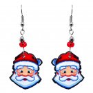 Santa Claus Face Graphic Dangle Earrings Holiday Christmas Jewelry Gifts for Her