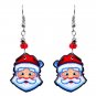 Santa Claus Face Graphic Dangle Earrings Holiday Christmas Jewelry Gifts for Her