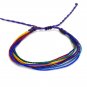 Assorted Multicolored Multi Strand String Pull Tie Bracelets Bulk Wholesale Pack