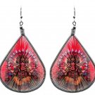 Ganesha Thread Teardrop Dangle Earrings Elephant God Spiritual Religious Jewelry