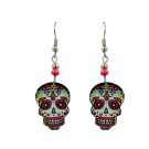Day of the Dead Sugar Skull Graphic Earrings Dia de los Muertos Boho Art Jewelry