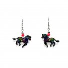 Rainbow Zebra Earrings Trippy Striped Jungle Animal Safari Wildlife Boho Jewelry