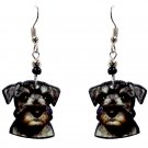 Miniature Schnauzer Dog Face Earrings Pet Head Animal Women Cute Puppy Jewelry