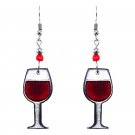 Red Wine Glass Earrings Happy Hour Accessories Womens Cabernet Alcohol Jewelry