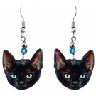 Tortoiseshell Kitten Face Earrings Pet Head Graphic Art Animals Cute Cat Jewelry