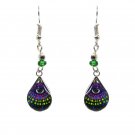 Third Eye Mini Teardrop Metal Dangle Earrings New Age Art Spiritual Yoga Jewelry