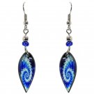 Psychedelic Spiral Dangle Earrings Trippy Fractal Art Graphic Zen Hippie Jewelry