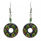 Round Chakra Flower of Life Earrings New Age Graphic Dangle Hippie Boho Jewelry