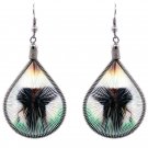 Elephant Thread Teardrop Dangle Earrings Jungle Animal Graphic Nature Jewelry