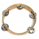 Handmade Bamboo Tambourine Headless Single Row 5 Pair Jingles Music Instrument