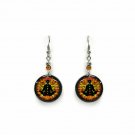 Round Chakra Earrings New Age Spiritual Gold Graphic Dangles Yoga Hippie Jewelry