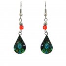 Mandala Gears Mini Teardrop Metal Dangle Earrings Psychedelic Art Trippy Jewelry