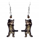 Gray Tabby Kitten Earrings Pet Animal Graphic Art Womens Boho Cute Cat Jewelry