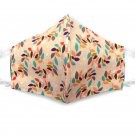 Fabric Face Mask Cotton Reusable Washable Adult US - Multi Leaf -Teal Reversible