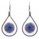 Flower of Life Thread Teardrop Dangle Earrings Sacred Geometry Graphic Jewelry
