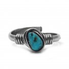 Mini Wire Wrapped Tumbled Chip Stone Crystal Metal Ring Handmade Boho Jewelry