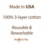 Fabric Face Mask Cotton Reusable Washable Kid Teen USA Made Stars and Streamers