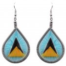 Saint Lucia Flag Thread Teardrop Dangle Earrings Caribbean Graphic Beach Jewelry