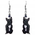 Black French Bulldog Earrings Pet Animal Graphic Womens Cute Breed Puppy Jewelry