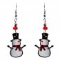 Frosy the Snowman Graphic Dangle Earrings Christmas Jewelry Holiday Winter Theme
